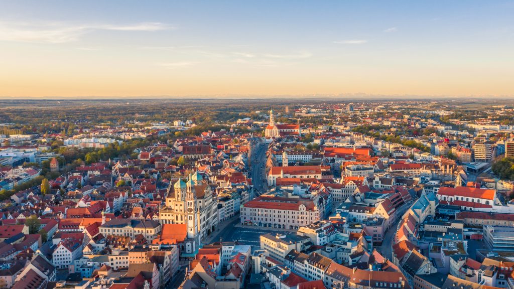 Luftbild der Stadt Augsburg